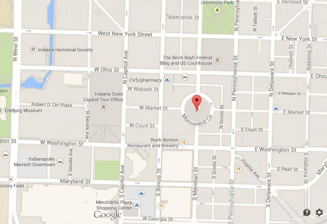 Indianapolis Downtown Center map