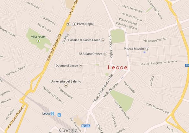 Map of Lecce Italy