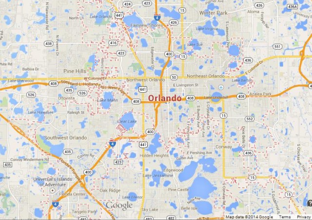 Map of Orlando Florida