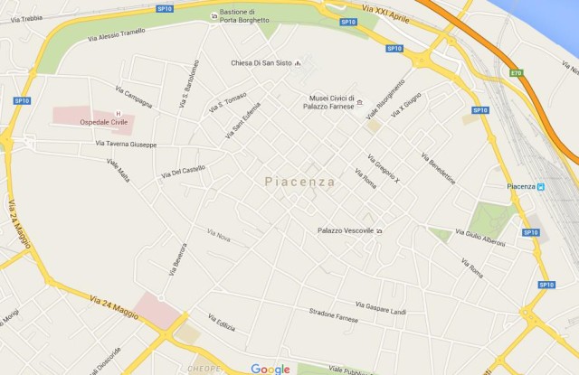 Map of Piacenza Italy