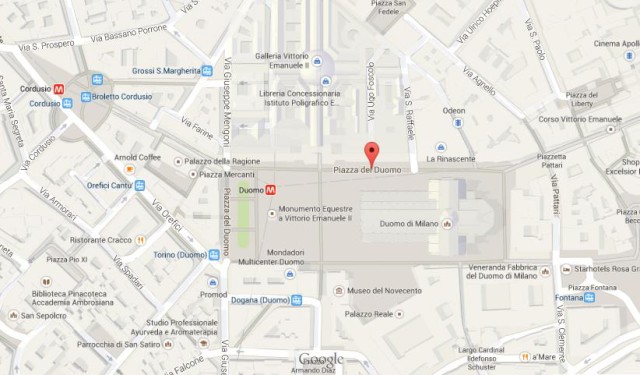 Map of Piazza del Duomo Milano