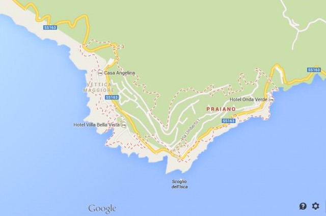 Map of Praiano Italy