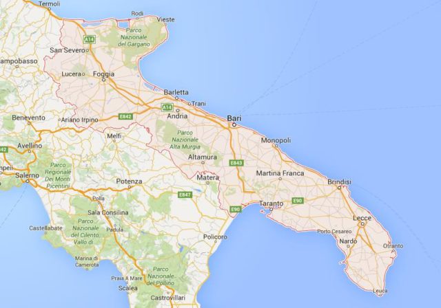 Map of Puglia Italy