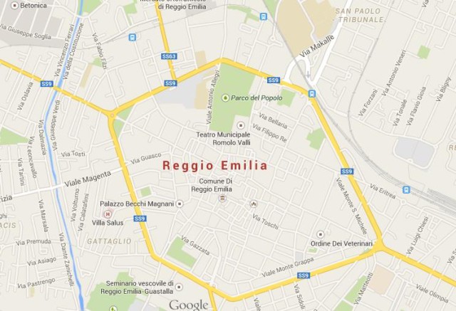 Map of Reggio Emilia Italy