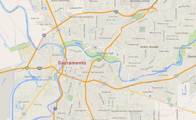 Map of Sacramento USA