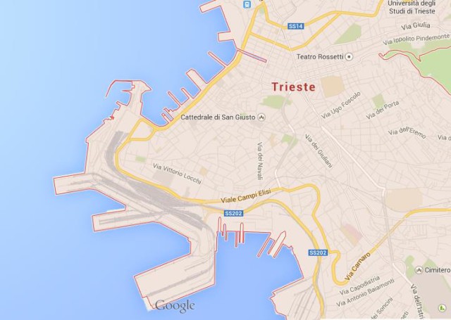 Map of Trieste Italy