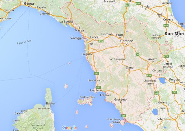 Map of Tuscany Italy