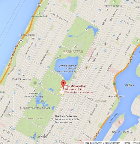 Where is Metropolitan Museum of Art on Map of Manhattan
