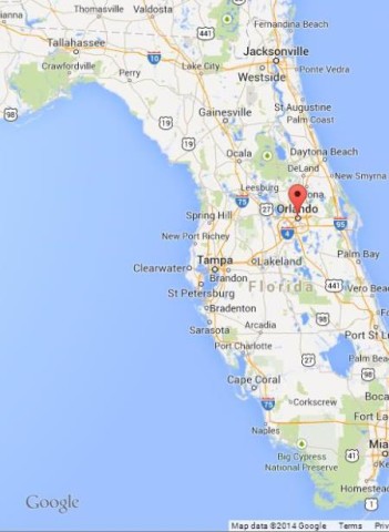 location Orlando on Map of Florida