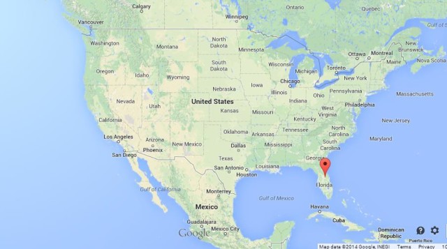 location Orlando on Map of United States