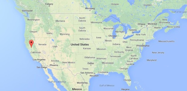 location Sacramento on Map of USA