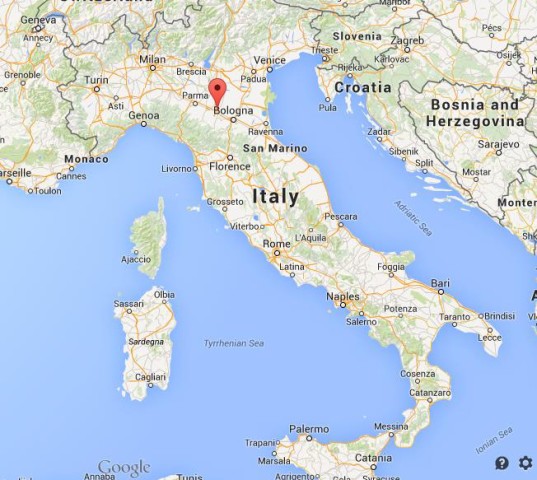 location Modena on map of Italy
