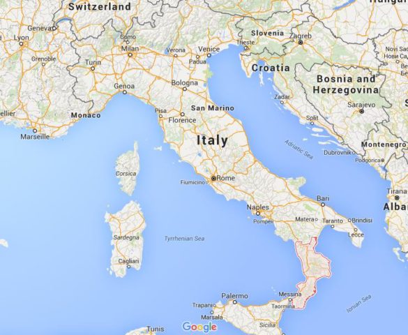 Location Calabria on map Italy