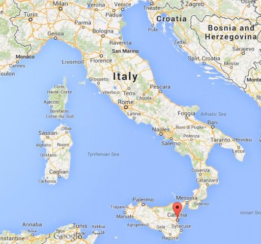 location Catania map Italy