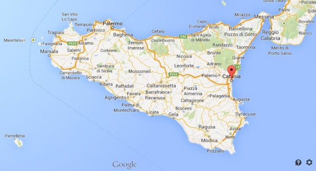 location Catania map Sicily