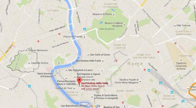 location Church of Sant'Andrea della Vale on map Rome
