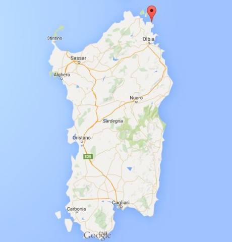location Costa Smeralda on map Sardinia
