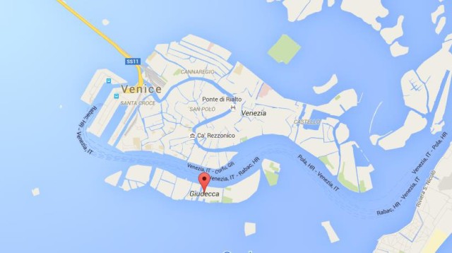 location Giudecca on map Venice
