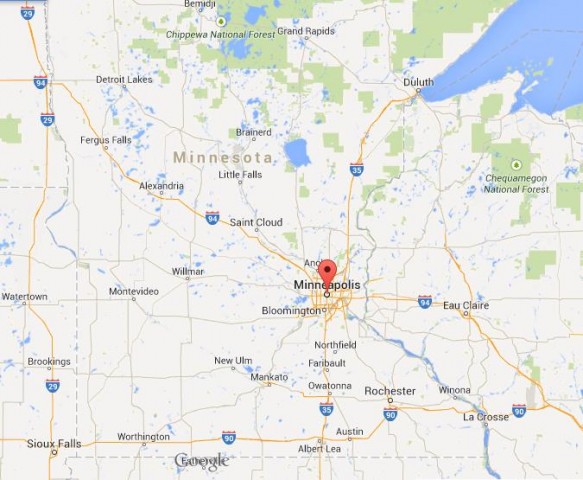 location Minneapolis map Minnesota
