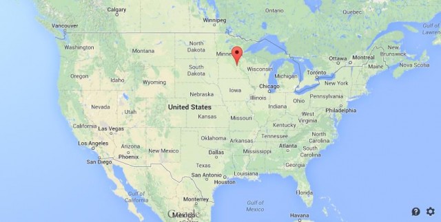location Minneapolis map of USA