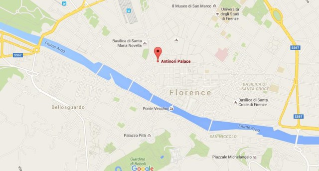Where is Palace Antinori on map of Florence