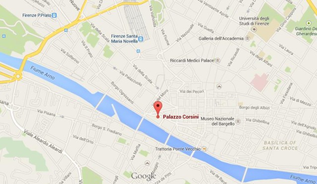 location Palazzo Corsini on map of Florence