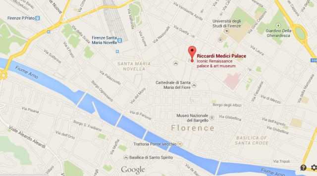 location Palazzo Medici Riccardi on map Florence