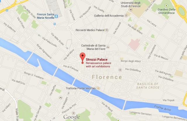 location Palazzo Strozzi on map of Florence