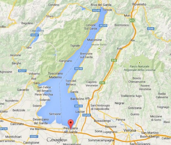 location Peschiera del Garda on map Lake Garda