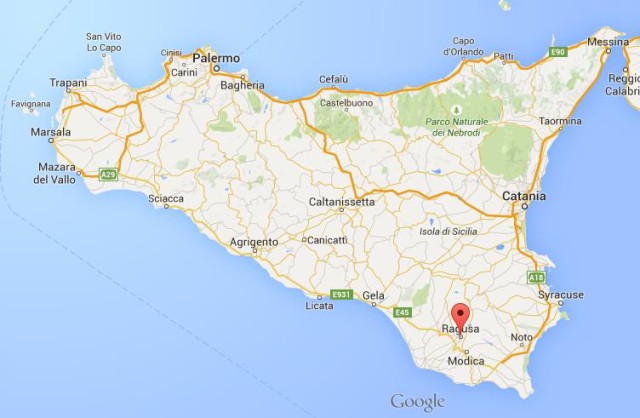 location Ragusa on map Sicily