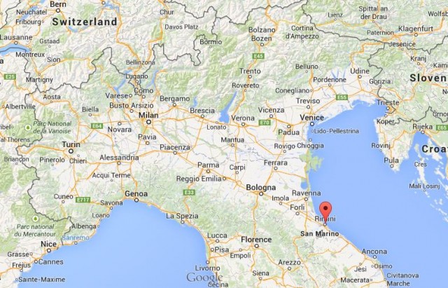 location Rimini map North Italy