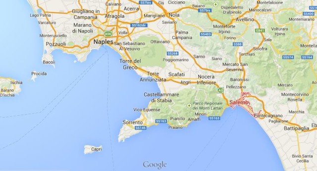 location Salerno map Campania