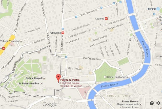 location St Peter's Square map Rome