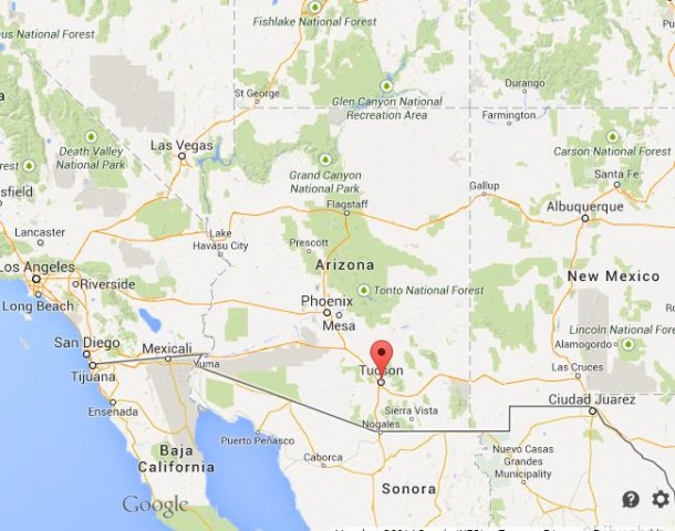 location Tucson map Arizona