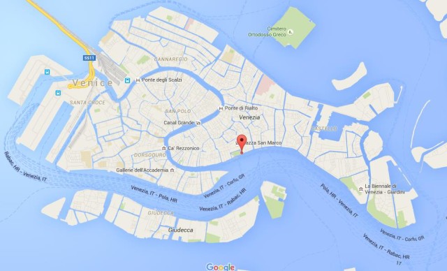location Zecca on map Venice