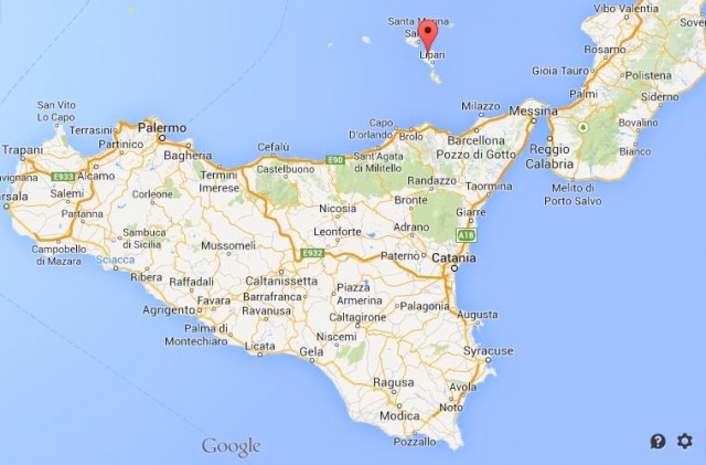location Lipari map Sicily