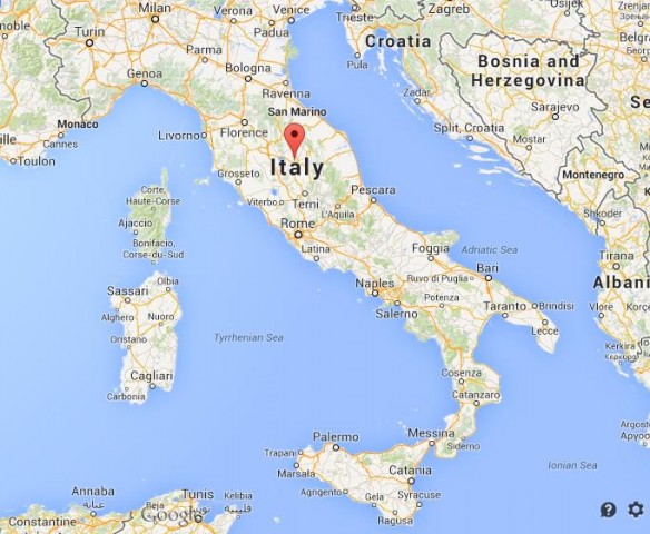 location Perugia map Italy