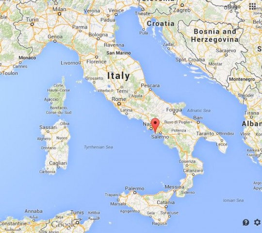 location Positano map Italy