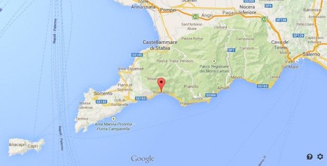 location Positano map Amalfi Coast