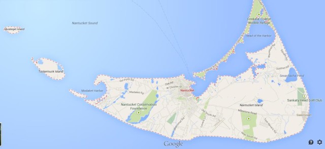 Map of Nantucket Island USA