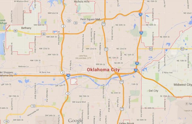 Map of Oklahoma City USA