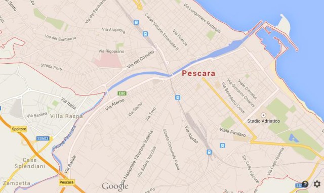 Map of Pescara Italy