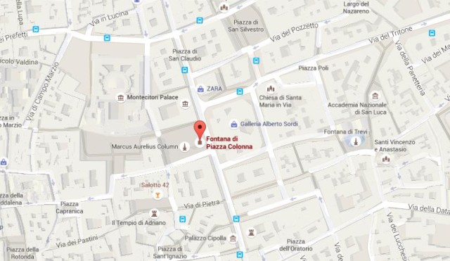 Map of Piazza Colonna Rome