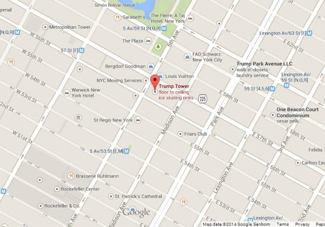Map of Trump Tower
