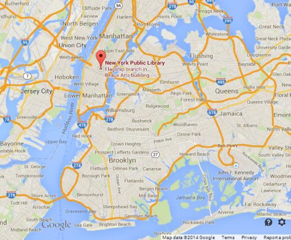 location NY Public Library on Map of NYC