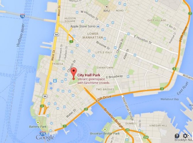 Location City Hall map Manhattan