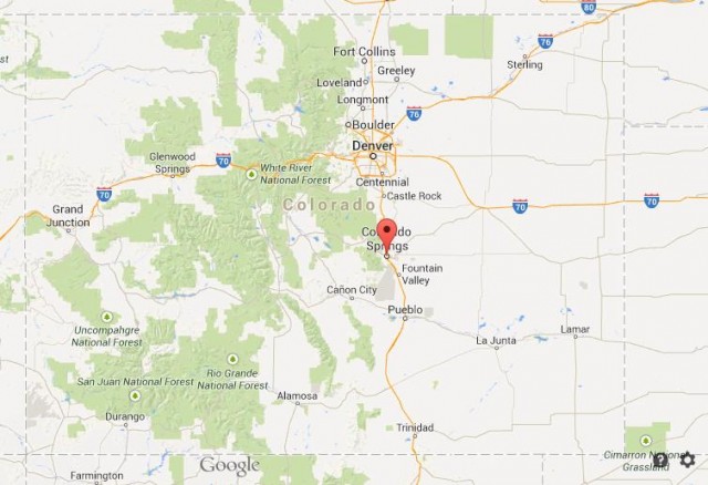 location of Colorado Springs on map Colorado