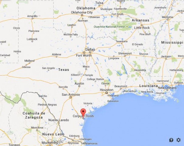 location Corpus Christi on map Texas