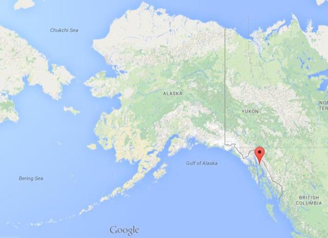 location Juneau on map of Alaska