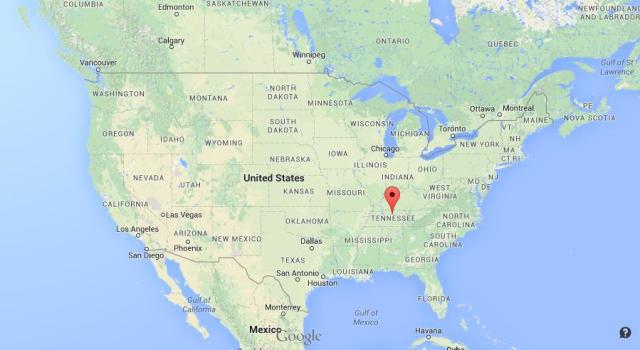 location Nashville on USA map